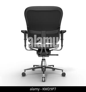 Rückansicht Boss Stuhl isoliert auf Weiss. 3D-Darstellung Stockfoto