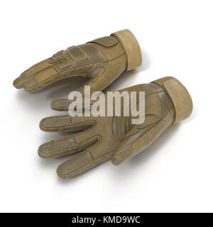 Taktische militärische Handschuhe, Detail der Teil der US-Soldat uniform. auf Weiß. 3D-Darstellung Stockfoto