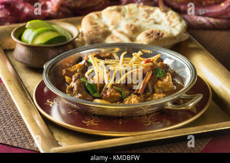 Die indische Eisenbahn mutton Curry. Indien Essen Stockfoto