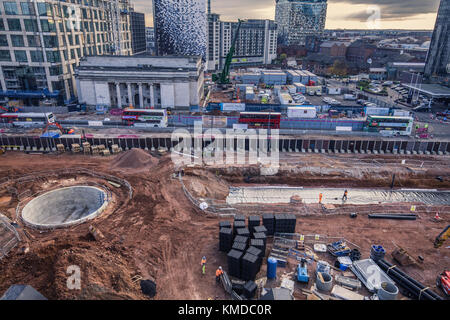 Birmingham, Großbritannien - 01 Dezember, 2017: Stadtzentrum im Bau. Paradies Projekt in Bearbeitung Stockfoto