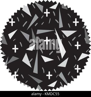 Graustufen Kreis mit geometrischen Grafik stil hintergrund Stock Vektor