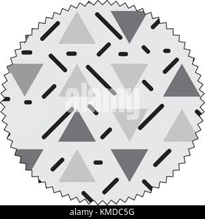 Graustufen Kreis mit grafischen Abbildung Memphis Hintergrund Stock Vektor