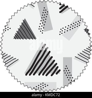 Graustufen Kreis mit geometrischen Stil Memphis Hintergrund Stock Vektor