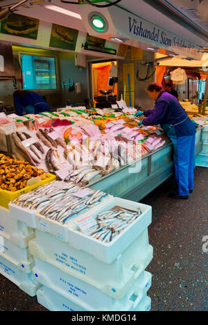 Fisch, Stall, Albert Cuypmarkt, Street Market, Albert Cuypstraat, De Pijp, Amsterdam, Niederlande Stockfoto