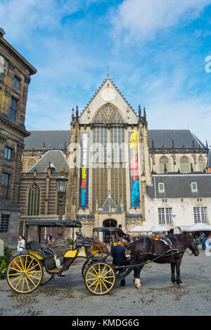 Pferdewagen, Dam Platz, Amsterdam, Niederlande Stockfoto