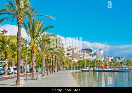 Strandpromenade Paseo Maritimo, Passeig Maritim, Avinguda de Gabriel Roca, Palma, Mallorca, Balearen, Spanien Stockfoto