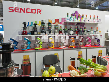 Kiew, Ukraine - Oktober 07, 2017: Sencor gehandelt Küchengeräte stand während der cee 2017, der größten Elektronik Messe in der Ukraine kyivexpoplaza eg. Stockfoto