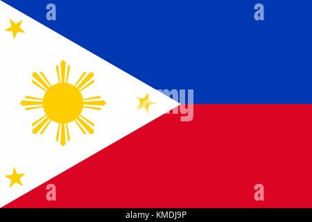 Flagge der Philippinen. Vector Illustration, Vorlage Stock Vektor