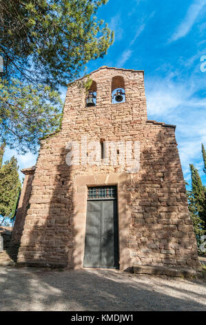 Romanische Kapelle Mare de Déu del Castell, in der Nähe der Burg, Balsareny Balsareny, Katalonien Stockfoto