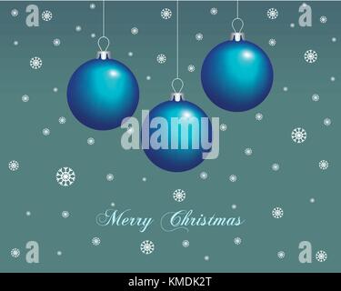 Frohe Weihnachten Grußkarte, Weihnachtskugeln, Vector Illustration Stock Vektor