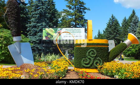 MOSAICULTURES INTERNATIONAL 2013 MONTREAL, Kanada, Juli 30 2013: Ausstellung zum Haupteingang. Stockfoto