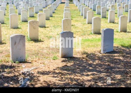 Custer National Cemetery in Little Bighorn Battlefield National Monument, Montana, USA. Stockfoto