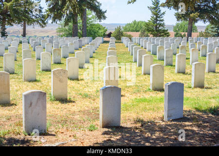 Custer National Cemetery in Little Bighorn Battlefield National Monument, Montana, USA. Stockfoto