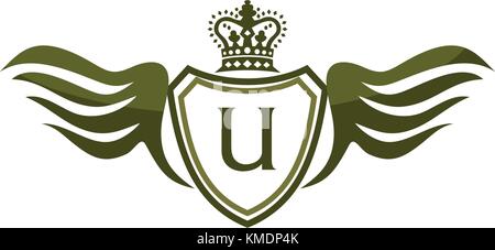 Wing shield Crown erste u Stock Vektor