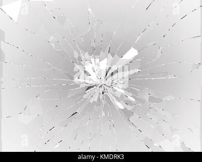 Bruchstücke aus zersplittertem oder zertrümmertem Glas. 3D-Rendering 3D-Abbildung Stockfoto