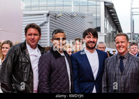 Southampton, Großbritannien. 10. März 2015. James Martin, Marco Pierre White Olly Smith und anderen Prominenten Köchen bei der Benennung von P&O Cruises neue Flaggschiff BR Stockfoto