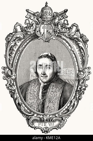 Papst Pius VII., den 14. August 1742 - 20. August 1823, regierte als Papst zum 14. März 1800 bis zu seinem Tod Stockfoto