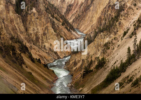 Der Yellowstone River fließt durch den Grand Canyon im Yellowstone der Yellowstone National Park 25. August 2017 in Wyoming. (Foto von Jacob w. Frank über planetpix) Stockfoto