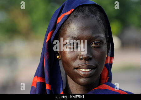 Süd-SUDAN, Rumbek, Porträts von Dinka Frau/SÜD-SUDAN, Rumbek, Dinka Frau Stockfoto