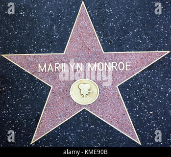 Usa, Hollywood - 23. August 2013: Marilyn Monroe Star auf der Straße Stockfoto