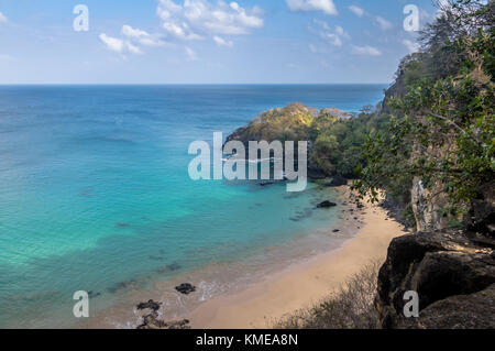 Luftaufnahme von Praia do Sancho Strand - Fernando de Noronha, Pernambuco, Brasilien Stockfoto