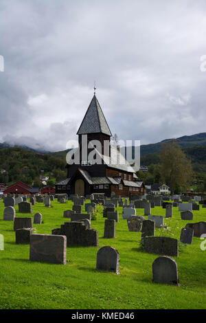 Roldal Stabkirche ist eine Stabkirche in odda-Gemeinde in hordaland County, Norwegen. Stockfoto