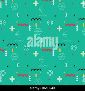 Trendy geometrische Elemente Memphis Muster. Stock Vektor