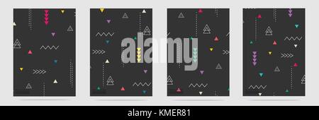 Geometrische flachbild Memphis Pattern. Stock Vektor