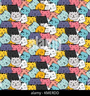 Hand Katzen vektor Muster gezeichnet. doodle Art. Stock Vektor
