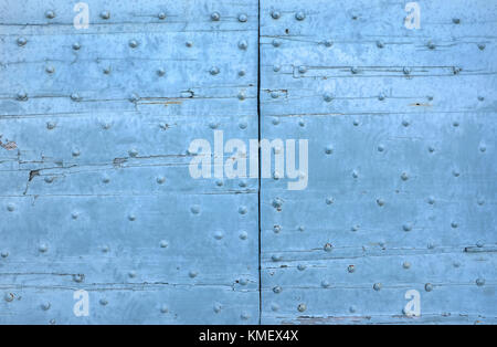 Verwitterte blaue Tür, Florenz, Italien Stockfoto