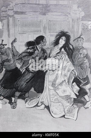 Japanische Theaterdarstellung, Weltausstellung 1900 in Paris, Bild aus der französischen Wochenzeitung l'Illustration, 8. September 1900 Stockfoto
