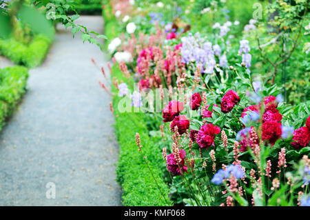 Garten grenz- und Schotter weg Stockfoto