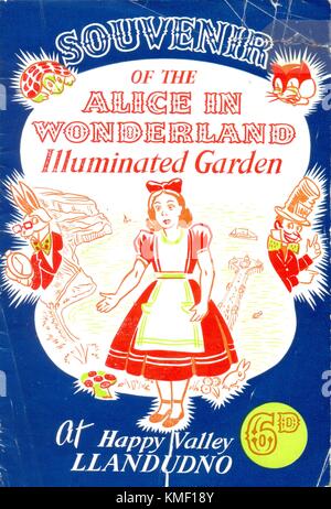 Souvenir des beleuchteten Gartens „Alice im Wunderland“ Stockfoto