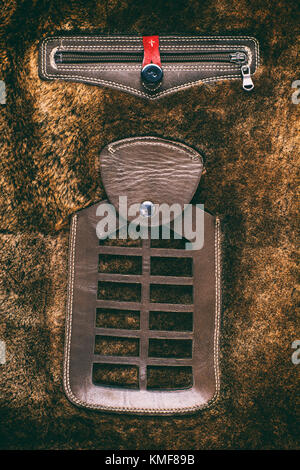 Fragment aus Leder Jacke Stockfoto