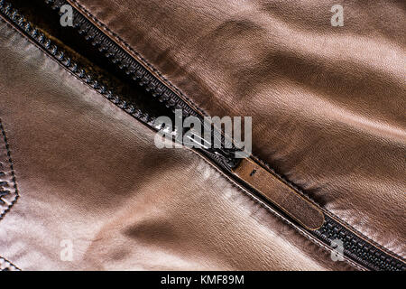 Fragment aus Leder Jacke Stockfoto