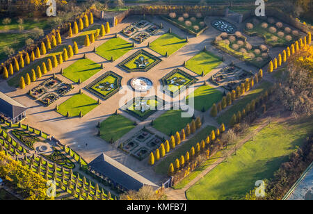 Luftbild, Kamp Abtei mit terrassierten Gärten und französischer Garten
