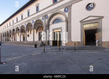 Fiippo Brunelleschi, Ospedale degli Innocenti, 1417-1436, Fassade & Portikus, italienische Renaissance Architektur, Museo degli Innocenti Museum, Florenz Stockfoto