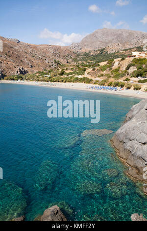 Strand in Plakias souda Dorf, Insel Kreta, Griechenland, Europa Stockfoto