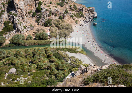 Preveli Strand, Insel Kreta, Griechenland, Europa Stockfoto