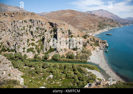 Preveli Strand, Insel Kreta, Griechenland, Europa Stockfoto