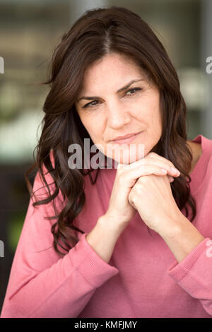 Deprimiert mittleren Alter Frau. Stockfoto