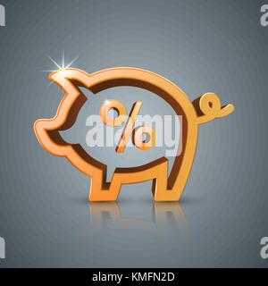 Schwein Prozent Geld-business Infografik. Vector EPS 10. Stock Vektor
