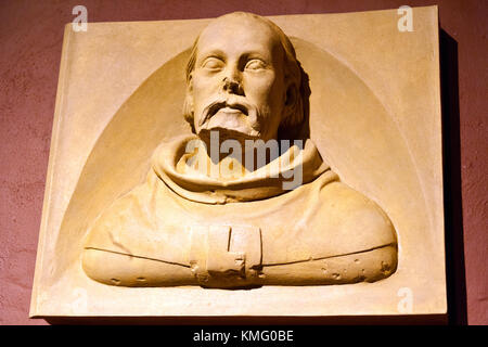 Petr Parler Büste, Museum der Karlsbrücke (Muzeum Karlova mostu) auf dem Krizovnike Platz, Altstadt (UNESCO), Prag, Tschechische republik Stockfoto