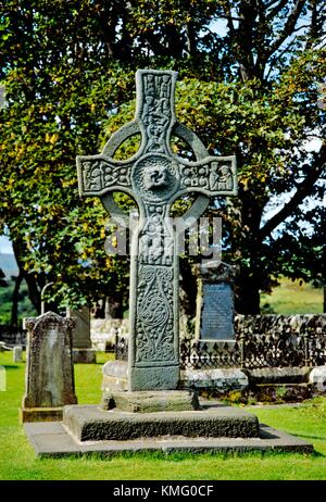 Kildalton Cross in Kildalton Kirchhof auf der Isle of Islay, Schottland. Außergewöhnliche keltischen christlichen hohe Kreuz stammt aus dem 8. C Stockfoto