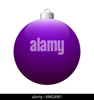 Vektor lila glänzend christmas Ball auf weißem Hintergrund. Stock Vektor