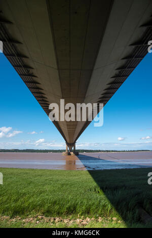 Humber Bridge, Fluss Humber, England, UK. Stockfoto