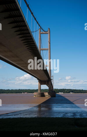 Humber Bridge, Fluss Humber, England, UK. Stockfoto