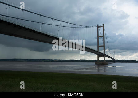 Humber Bridge, Fluss Humber, England, UK. Stockfoto