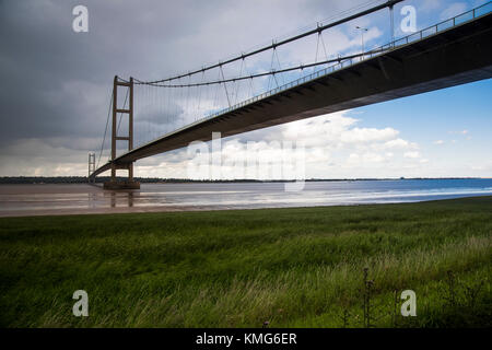 Humber Bridge, Fluss Humber, England, UK. Stockfoto