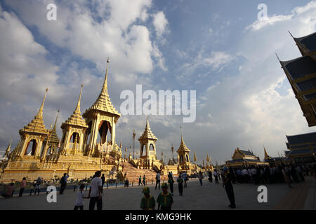 Thailands König Bhumibol Adulyadej Ende des Krematoriums in Bangkok. Er wurde am 26. Oktober 2017 verbrannt. Stockfoto